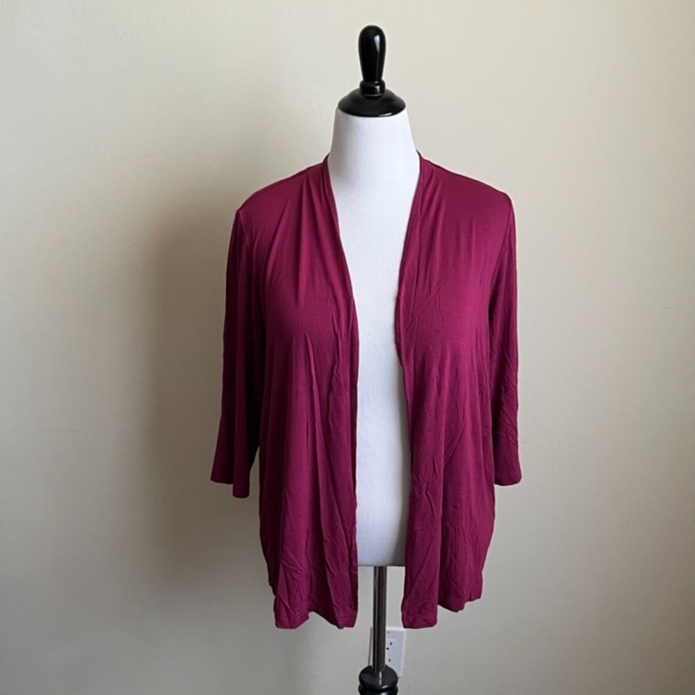 JJill Wearever Fuschia Pink Open Cardigan Size XL